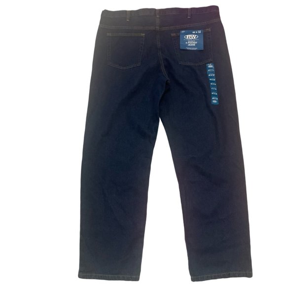 NWT RW Rugged Wear Relaxed Fit Heavyweight 5-Pocket Men's Jeans - 40x32 - Picture 1 of 5